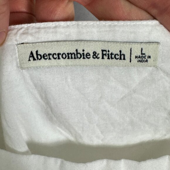 Abercrombie & Fitch White Puff Sleeve Square Neck Top Womens Size Large Blouse L - Picture 5 of 16